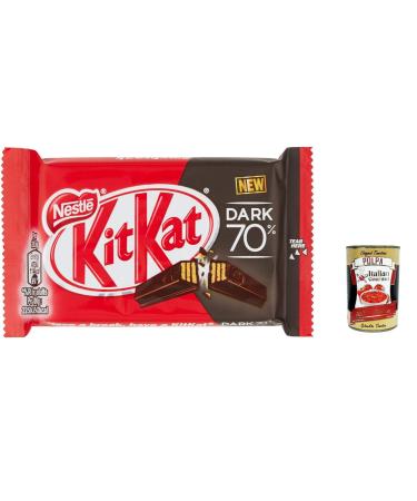 Italian Gourmet E.R. KitKat Dark 70% Wafer Coated with Dark Chocolate Pack of 24 Snacks + Italian Gourmet Polpa 400g