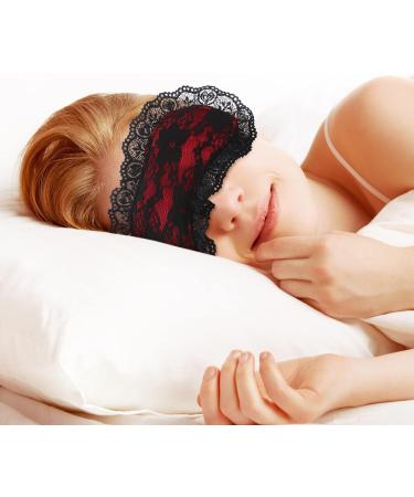 Lace Blindfold for Sleeping - 4 Pcs Black Lace Sleep Mask Set for Women - Soft Eye Covers for Adult Meditation - 4 Colors Available - Buy Online on GoSupps.com