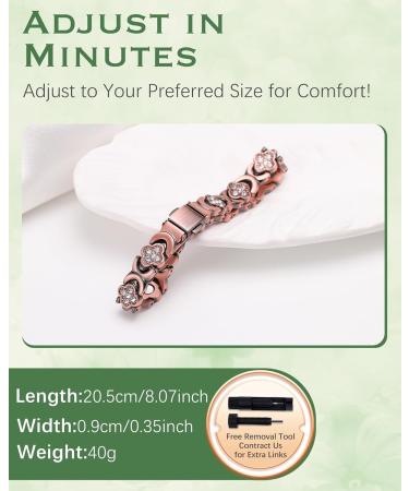Jeracol Lymphatic Drainage Copper Magnet Bracelet for Women - Adjustable Lucky Clover Design in Gift Box - Buy Online on GoSupps.com
