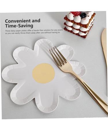 Paper Plates 20Pcs Flower Shape Plates 7 Inch Disposable Daisy Plates for Baby Shower Birthday Wedding Party Supply - Buy Online on GoSupps.com
