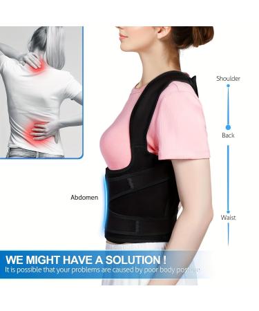 Black Breathable Posture Corrector for Women | Adjustable Lumbar Support Belt for Back Pain | Ideal for Kids Adults & Students (L) - Shop Now - Buy Online on GoSupps.com