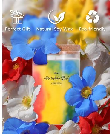 Buy IZIDDO Colourful Scented Candles - Rose & Musk Aromatherapy | 15oz Long Lasting Handmade Candles for Home Birthday Gifts & Aromatherapy - Buy Online on GoSupps.com