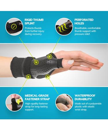BraceAbility Hard Plastic Thumb Splint | Arthritis & Tendonitis Treatment Brace for CMC Basal & MCP Joints - Medium Left Hand - Buy Online on GoSupps.com