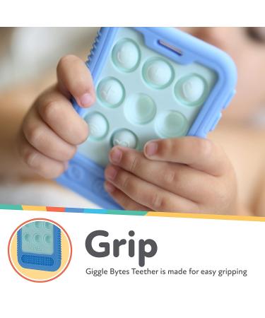 Nuby Baby Teething Toy - BPA Free Sensory Popper Cellphone - Blue - 3+ Months - Buy Online on GoSupps.com