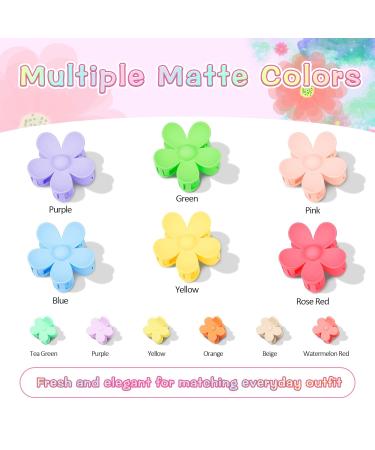 EAONE 12 Packs Hair Claw Clips: 6 Large Flower Clips + 6 Small Matte Colors - No Slip Hair Accessories for Women and Girls - Buy Online on GoSupps.com
