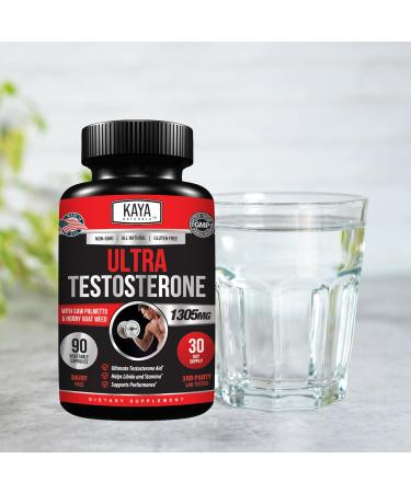Kaya Naturals Ultra Testosterone - Men's Testosterone Booster with Tongkat Ali Horny Goat Weed Tribulus - Natural Workout Supplement for Energy Stamina and Strength Booster - 90 Count 90 Count (Pack of 1) - Buy Online on GoSupps.com