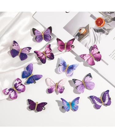 DEEKA 16 PCS Small Butterfly Hair Clips - Colorful Handmade 90s Barrettes for Women & Girls (Purple) - Buy Online on GoSupps.com