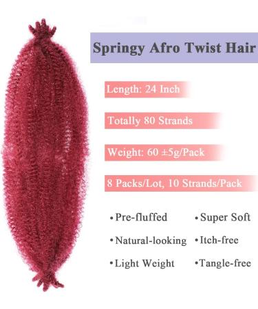 Leeven 24 Inch Pre-Separated Springy Afro Twist Hair 8 Packs Popping Spring Twist Hair for Marley Locs Twist Braiding Hair 10 Strands/Pack Black Pre-fluffed Afro Kinky Marley Hair Extensions/BUG# 24 Inch (Pack of 8) BUG# - Buy Online on GoSupps.com