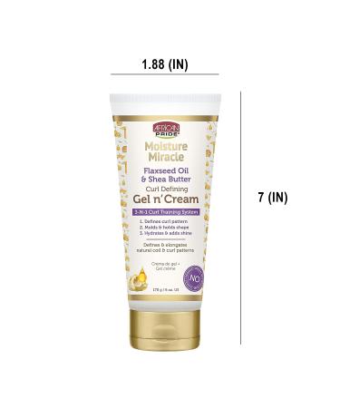 African Pride Moisture Miracle Gel n' Cream - 3-In-1 Curl Training System with Flaxseed Oil & Shea Butter - Defines, Holds, Hydrates, Adds Shine - 6 oz - Buy Online on GoSupps.com
