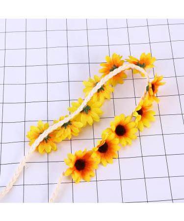 Flower Headband Daisy Crown - Yellow Bridal Headpiece & Hair Wreath for Weddings - International Shipping Available - Buy Online on GoSupps.com