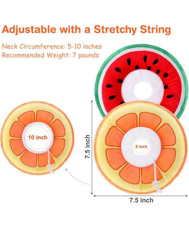 Frienda 2-Piece Adjustable Cat Cone Collar Set | Soft Recovery Collar for Cats and Small Dogs | Orange & Watermelon Design - Buy Online on GoSupps.com