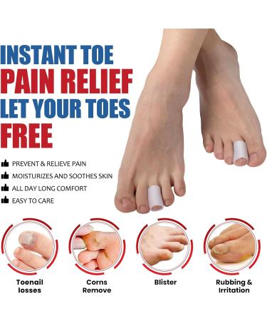 14Pcs Silicone Toe Caps - Gel Toe Protection & Cushion for Bubbles Chicken Eyes Hammer Toes - Pain Relief (Size M White) - Buy Online on GoSupps.com