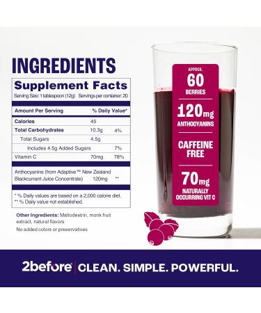 2before Blackcurrant I All Natural Vegan Pre Workout Caffeine Free I Clean Energy Endurance Recovery I Pre Workout Women and Men I 20 Servings Pouch I Informed Sports Certified Caffeine Free 8.4 Ounce (Pack of 1) - Buy Online on GoSupps.com