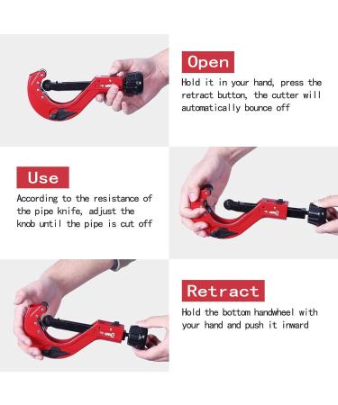 Sharp-tec Adjustable Pipe Cutter - 7-62mm Pipe Slice for Copper, PVC, Aluminum Pipes - Buy Online on GoSupps.com