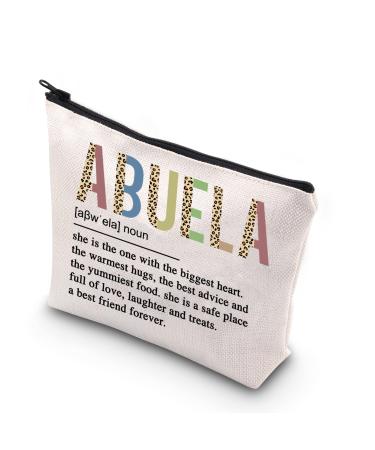 KUIYAI Spanish Grandma Gift Best Abuela Ever Makeup Bag for Abuela from Grandson Granddaughter Family Abuela Gift (Abuela)