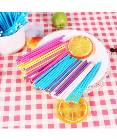  Haofy 100 Pcs Multicolor Paper Lollipop Sticks for Cupcakes Candy Jellies and Chocolates Blue - Buy Online on GoSupps.com
