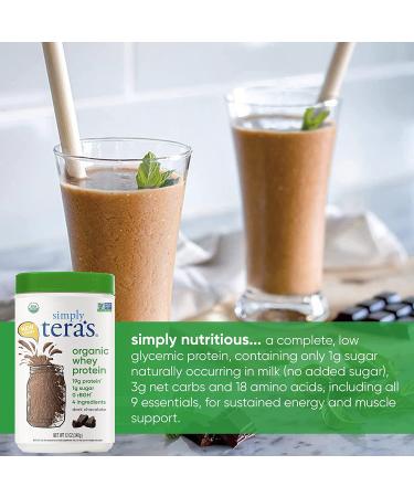 Simply Tera's Organic Dark Chocolate Whey Protein Powder - 12oz | Pure & Delicious - Buy Online on GoSupps.com