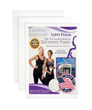 Lipo Foam Sheets for Post Surgery, Surgical Compression Garments. Top Medical Grade for Lipo, Fajas, Ab Flattening, BBL, and more. ContourMD, 8"x 11" (Lipo-1), 3 sheet