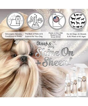 Natural Dog Coat Spray | Blissful Dog Shine-On + Sheen Leave-In Conditioner & Detangler (8 Oz) - Buy Online on GoSupps.com