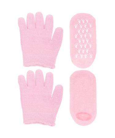 LALAFINA 1 Set Moisturizing Gloves & Socks Hand Moisturizer Gloves Pink Gloves Mens Pink Socks Men Sock Overnight Spa Gloves Gel Spa Socks Hand Cares Gloves Handguard Anti Cracked Feet Man