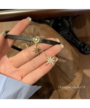 Oralgos Maillard Necklace with Star Trailer | Cute Wedding Jewelry & Fashion Gift for Girls | Stylish PU Alloy Collar - Buy Online on GoSupps.com