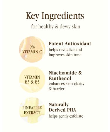 Farm Rx Pineapple Plus Vitamin C Ampoule Serum (1fl oz) - Korean skincare vegan serum infused with 9% pure Vitamin C and pineapple extract to even hydrate skin tone  - Buy Online on GoSupps.com