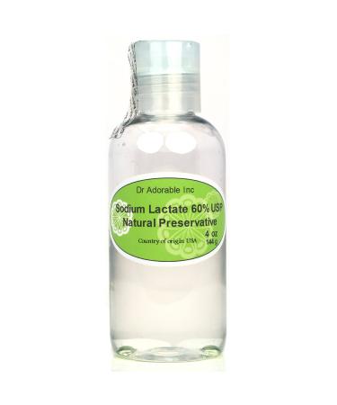 Dr Adorable - 4 oz - Sodium Lactate - 60% USP Natural Preservative Enhance Soap Hardness and Lathe (Sold by Weight)