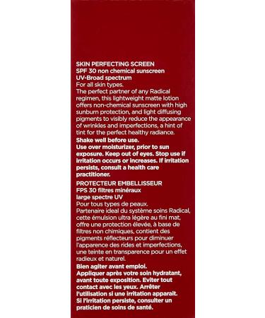 Radical Skincare Skin Perfecting Screen SPF 30 | UVA/UVB Protection, Wrinkle Blur, Makeup Primer | All Skin Types | Paraben & Cruelty Free | Clinically Proven | 1.3 Fl Oz - Buy Online on GoSupps.com