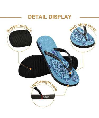 Mnsruu Sea Turtle Tribal Flip Flops | Unisex Stylish Footwear for Home Spa & Travel | XS Size - Perfect for Men & Women - Buy Online on GoSupps.com