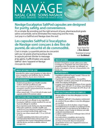 Navage Eucalyptus SaltPod Bundle - 90 Eucalyptus SaltPods - Buy Online on GoSupps.com