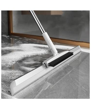 RRRYYYZZ Floor Squeegee for Concrete Floor 2 in 1 Scrape and Heavy-Duty Stiff Bristle Scrubber Brush Silicone Brooms for Floor Cleaning Broomi for Concrete Floor Bathroom Tile