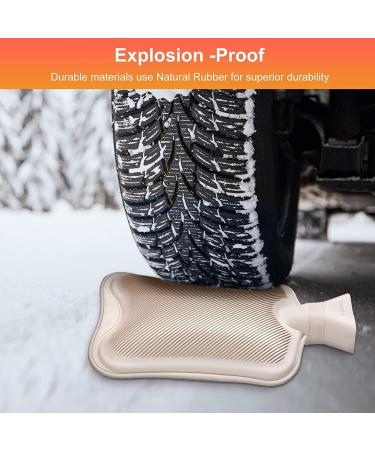 DAWDIX 2L Hot Water Bottle with Soft Fleece Cover - Perfect Bed Warmer and Gift for Women - Gray - Buy Online on GoSupps.com