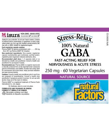 NATURAL FACTORS Gaba (250 mg - 60 veg caps) - Buy Online on GoSupps.com