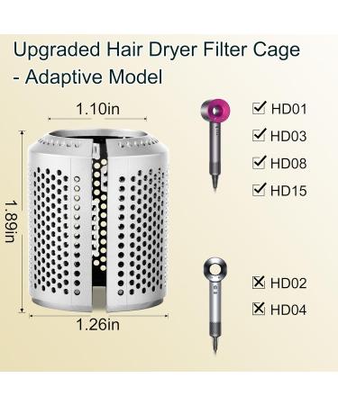 YTCHYYSK Upgraded Hair Dryer Filter Cage Replacement for Dyson Supersonic - Outer Filter Repair Accessories with Cleaning Brush - Silver - Buy Online on GoSupps.com