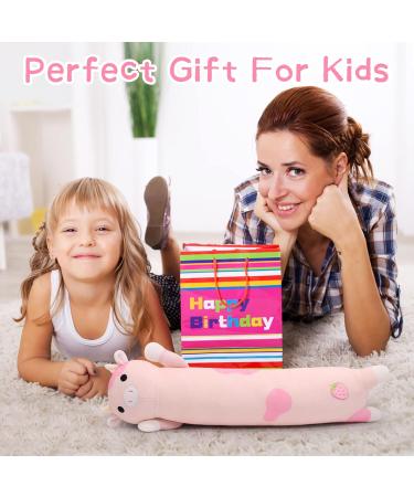 Desdfcer Long Cow Pillow - 47cm Cute Strawberry Stuffed Plushie for Kids Gifts - Home Car Decoration - Pink - Buy Online on GoSupps.com