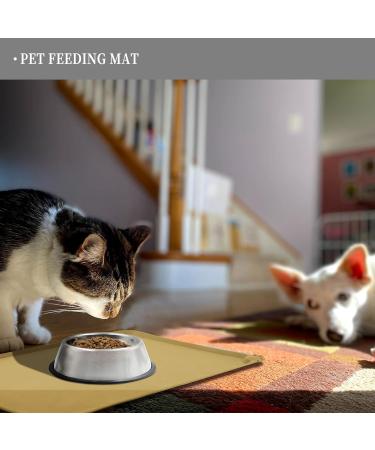 Reopet Waterproof Silicone Feed Mats for Pets - Elevated Edges 53x37 cm Khaki - Perfect for Dogs & Cats - International Shipping Available - Buy Online on GoSupps.com