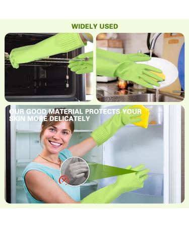 COMNICO 15 Extra Long Rubber Cleaning Gloves - Waterproof, Non-Slip, Reusable for Kitchen & Bathroom - Grippy Latex Supplies - 1 Pair (Green) - Buy Online on GoSupps.com