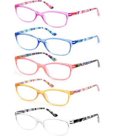 HEEYYOK Women's 2.5x Colorful Reading Glasses - Lightweight Comfortable Readers for Small Faces - Durable Spring Hinge - 5 Pack Mix Colors - Buy Online on GoSupps.com