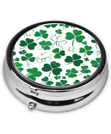 St. Patrick's Day Round Pill Box - 3 Compartment Portable Travel Organizer for Vitamins & Medicine - Buy Online on GoSupps.com