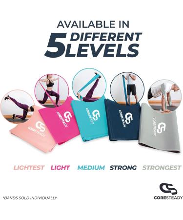 Coresteady Resistance Band - Midnight Blue 1.3m Exercise Band for Men & Women | Build Strength & Flexibility | Fitness, Stretching, Pilates | Includes Exercise Guide - Buy Online on GoSupps.com