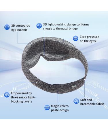 Sleep Eye Mask for Men & Women | 100% Blackout 3D Eye Mask for Side Sleepers - Pressure-Free Comfort - Grey - Buy Online on GoSupps.com