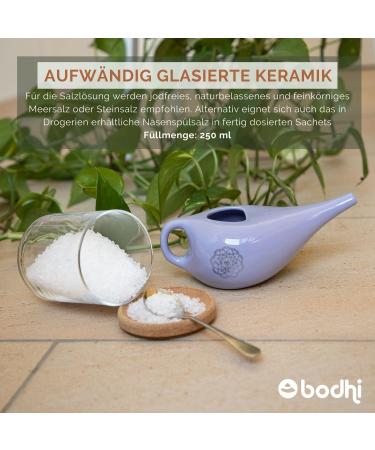 Ceramic Neti Pot with Mandala Design - Silver Nasal Wash Jug for Nose Rinse - Buy Online on GoSupps.com