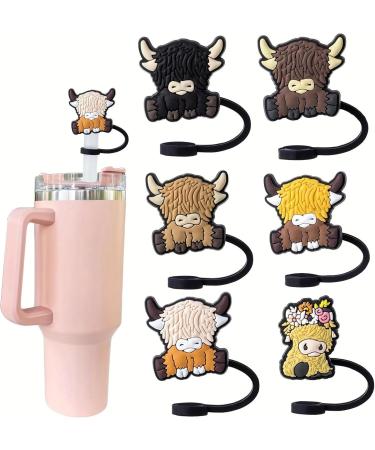 6 Pcs Dustproof Straw Cover Cap Set Cow Shape Straw Lids Colorful Straw Stopper Jewelry for Water - Buy Online on GoSupps.com