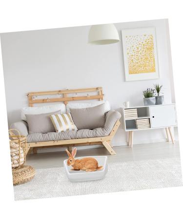 BESPORTBLE Rabbit Toilet Oversized Anti-Tipping Toilet Guinea Pig Potty Trainer Hamster Potty Ceramics White 30X26X12.5cm White - Buy Online on GoSupps.com