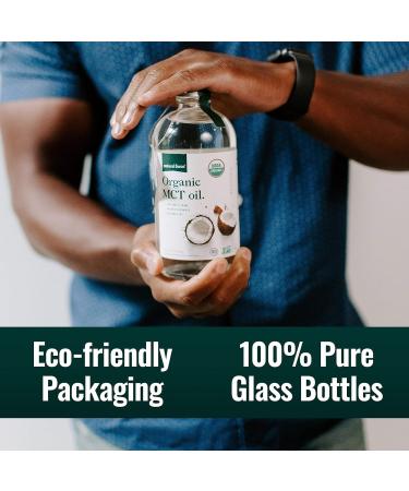 Natural Force Organic Pure C8 + Organic MCT Oil Bundle USDA Organic Non GMO 100% Pure Coconut MCTs Keto Paleo Vegan and Kosher - 2X 32 Ounce Glass Bottles - Buy Online on GoSupps.com