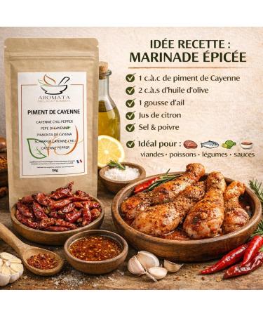AROMATA Piment de Cayenne entier Piment fort entier s ch - Langue d'oiseau / 50 gr - Buy Online on GoSupps.com