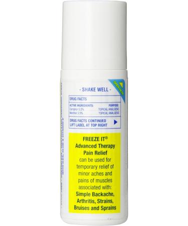 Freeze It Advanced Therapy Gel Roll-On 3 oz - Fast Relief for Pain and Inflammation - Buy Online on GoSupps.com