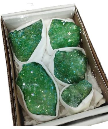 Specimen Healed Green Titanium Rainbow Aura Lemurian Quartz Cluster Crystal Specimen As a Gift ERTEYIN - Buy Online on GoSupps.com