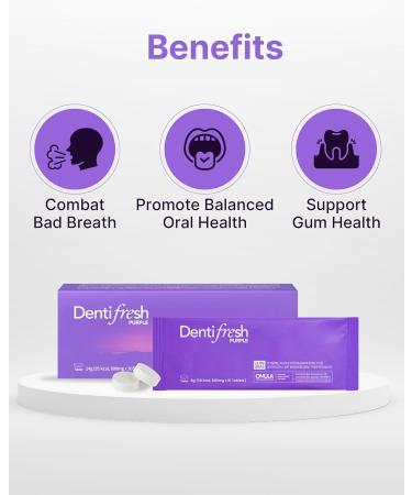 K-Nutra Dentifresh Purple - Sugar Free Oral Probiotic Tablets for Bad Breath & Gums | 4 Billion CFU 30 Tablets Grape Flavor Safe for Bedtime - Buy Online on GoSupps.com