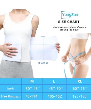 Abdominal Binder Post Surgery - Slimming Tummy Tuck Belt for Men & Women | High Elasticity Breathable Compression 3 Panel (45-60) - White - Buy Online on GoSupps.com